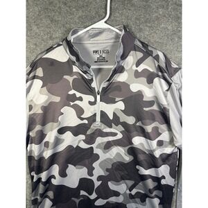 Pins & Aces Golf Co Mens Large Grey Camo Quarter Zip‎ Pullover Long Sleeve Shirt